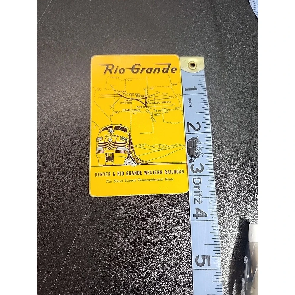 Vintage playing card DENVER and RIO GRANDE WESTERN RAILROAD orange train Picture